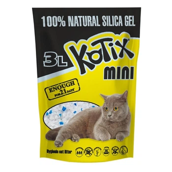 Наполнитель гигиенический силикагелевый KOTIX для кошачьего туалета 3л