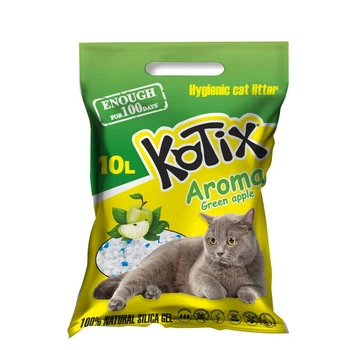 Наполнитель гигиенический силикагелевый KOTIX Green Apple с ароматом зеленого яблока для кошачьего туалета 10л