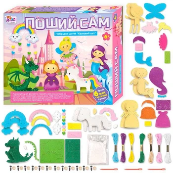 Поший Сам 91759 "4FUN Game Club", "Казковий світ”, 6 фігурок, шаблони з фетру, нитки, пластикові голки, наповнювач, в коробці