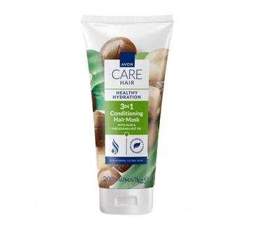 Маска для волос 3-в-1 Avon Care Hair Healthy Hydration 3-in-1 Conditioning Hair Mask With Aloe & Macadamia Nut Oil Роскошное увлажнение с алое и маслом макадамии 200 мл