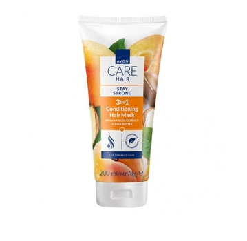 Маска для волосся 3-в-1 Avon Care Hair Stay Strong 3-in-1 Conditioning Hair Mask With Apricot Extract & Shea Butter Абсолютна сила з екстрактом абрикоса та маслом Ши 200 мл
