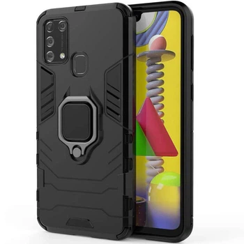 Ударостійкий чохол Transformer Ring for Magnet для Samsung Galaxy M30s / M21 Чорний / Soul Black Без бренду