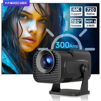 Проєктор MAGCUBIK HY320 Mini 4K Full HD, Android 11 WiFi6 + BT5.0 Dual Wi-Fii, з двома динаміками.