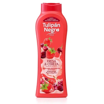 Парфюмерный гель для душа Tulipan Negro Floral Collection Bath And Shower Gel - Клубника и вишня, 650 мл