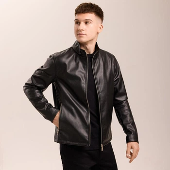 Куртка Brim Pobedov мужская эко кожа на замше прямая XL черная (26490)