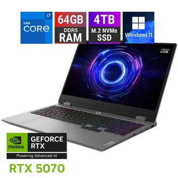 Игровой ноутбук 15.6" Lenovo LOQ 15IRX10 - Intel Core i7-13650HX/ 64GB / 4TB SSD / 144Hz FullHD / RTX 5070 8GB
