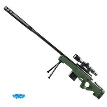 Снайперська Гвинтівка AWM 116 см Електрична на Орбізах з Оптичним Прицілом Глушником Сошками і Подарунковою Коробкою для Дітей і Підлітків BB Sand