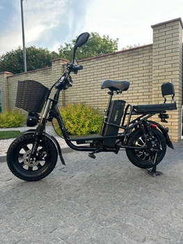 Электровелосипед EVOBIKE Booster PRO Plus 1200W 60V 30Ah черный, с двойными усиленными амортизаторами, системой PAS и сиденьем-багажником