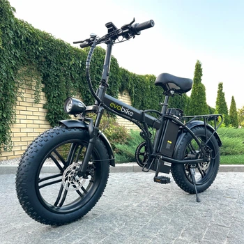 Электровелосипед EVOBIKE Storm V8 PRO 30Ah 1000W черный | складной, фетбайк с усиленной рамой