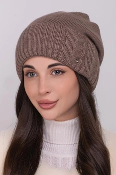 Шапка женская Flirt Мария 56-58 на флисовой подкладке Капучино