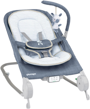 Шезлонг Ingenuity Parker-Chambray з технологією Happy Belly Синій (16853) (074451168541)