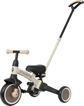 Велосипед-біговел Qplay Stager 3 в 1 з ручкою Beige-Brown (T80STAGERBeigeBrown)