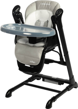Стільчик для годування + гойдалка Caretero Indigo Black Grey TERO-7650 (5908310397153)
