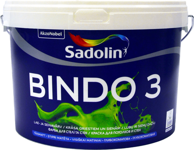 Farba Sadolin Bindo 3 głębokomatowa lateksowa na ściany i sufit, biała, BW, 2.5 l (5078159)