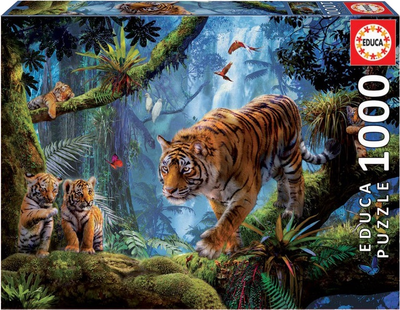 Puzzle Educa Tygrysy na drzewie 1000 elementów 17662 (8412668176621)