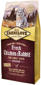 Sucha karma dla kotów wybrednych Carnilove Cat Fresh Gourmand Kurczak i królik 6 kg (8595602527410)