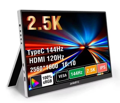 16-дюймовий монітор 2.5K 144Hz Роздільна здатність 2560*1600, 100% sRGB, яскравість 500Cd/м²