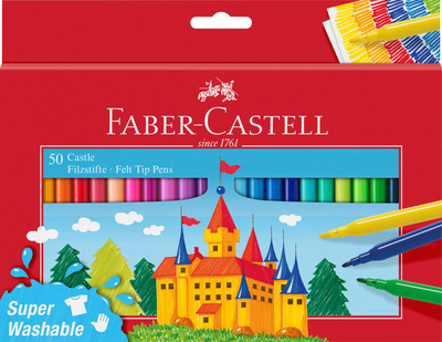 Zestaw flamastrów Faber-Castell Fibre-tip zmywalne 50 szt (4005405542045)
