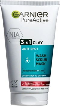 Гель для вмивання Garnier Pure Active 3in1 Clay очищаючий 150 мл (3600540565280)
