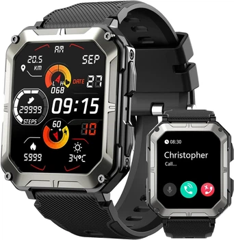 Смарт-годинник 1.83" з Bluetooth-дзвінками, музикою, 123+ спортивними режимами та захистом IP68