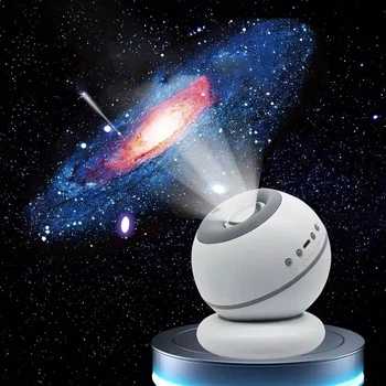 Вращающийся проектор звездного неба 360° с 7 слайдами питание от USB создает эффект планетария дома