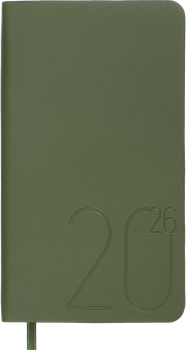 Датований тижневик Buromax Morandi Style 2026 зі штучної шкіри 8.5x15.3 см 128 сторінок Зелений (BM.2897-04)