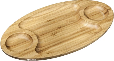 Дошка сервірувальна трисекційна Wilmax Bamboo овальна 35.5 х 20.5 см (WL-771039)