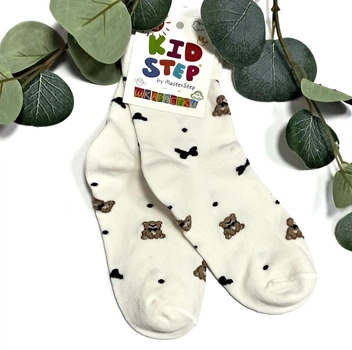 Дитячі шкарпетки для дівчинки KidStep на 16-18 см (26-28 розмір) Ведмедик Молочний/ Бежевий
