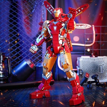 Великий конструктор блоковий Залізна Людина Iron Man 41см з підсвіткою 1339 деталей