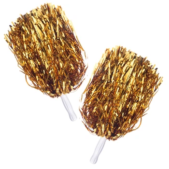 Помпони для чирлідингу і танців SP- Pom-Poms Party (полімерна плівка, пластик, l-40см з ручками, 2шт, 40г, золотий) (CH-4875_Золотий)
