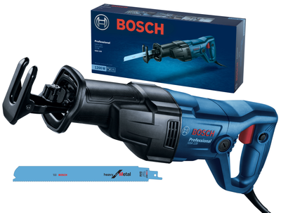 Piła szablasta Bosch Professional GSA 120, 1200 W, regulowana prędkość + ostrze Heavy for Metal (06016B1020)
