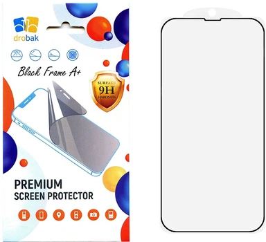 Защитное стекло Drobak для Apple iPhone 17 Pro Black Frame A+ (333349)