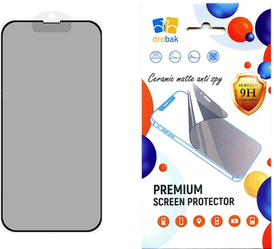 Защитное стекло Drobak Matte Ceramics Anty Spy для Apple iPhone 17 Pro Black (dr_333356)