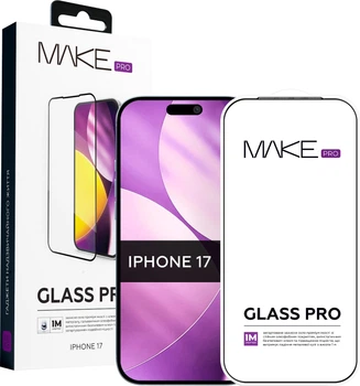 Защитное стекло MAKE Pro для смартфона Apple iPhone 17 Black (MGP-AI17)