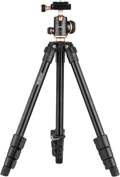 Штатив Andoer Q160SA с панорамной шаровой головкой для цифровых зеркальных фотокамер, видеокамер Canon, Nikon, Sony 40-126 см Black