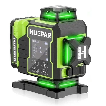 Профессиональный откалиброванный лазерный уровень нивелир Huepar W04 CG 4D поворотный механизм 360 градусов
