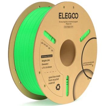 Філамент ELEGOO PLA+ Neon Green 1.75mm , екологічна паперова котушка, 1kg (50.203.0071)