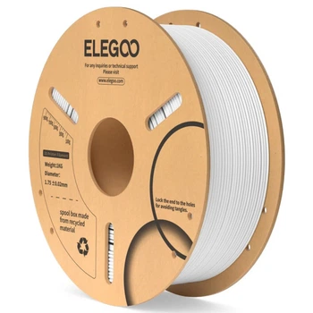 Філамент ELEGOO PLA White 1.75mm , екологічна паперова котушка, 1kg (50.203.0039)
