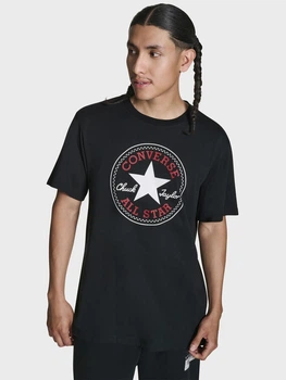 Футболка хлопковая длинная мужская Converse CVM5T459-BLK M Черная (0198820255950)