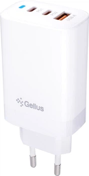Сетевое зарядное устройство Gelius Elevaro GP-HC065 65W USB+2Type-C (QC/PD/PPS) White (2099901007841)