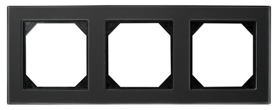 Рамка потрійна Liregus Epsilon Black matted glass (K14-245-03 E/BG)