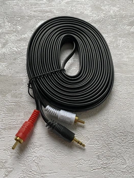 Кабель аудио акустический соединительный межблочный переходник 2rca - 3.5 jack длина 10м