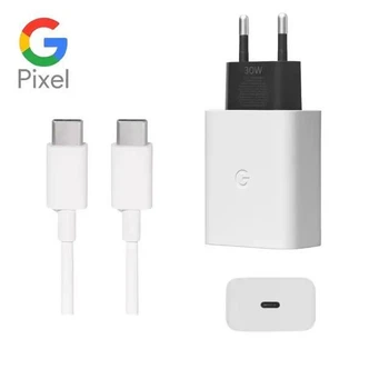 Зарядний комплект Google Pixel 30W + Кабель Type-C Швидка зарядка PD Оригінал у коробці Для Samsung, iPhone, Xiaomi