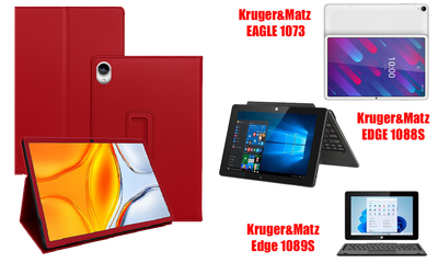 Чехол-подставка CRAYTON для Kruger&Matz EAGLE 1073, EDGE 1088S, Edge 1089S – стиль, защита и ручная сборка, цвет Красный