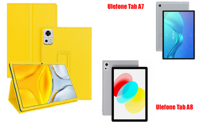 Чехол-подставка CRAYTON для Ulefone Tab A7, Tab A8 – стиль, защита и ручная сборка, цвет Жёлтый