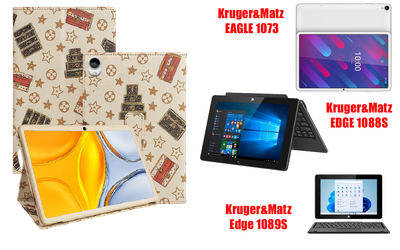 Чехол-подставка CRAYTON для Kruger&Matz EAGLE 1073, EDGE 1088S, Edge 1089S – стиль, защита и ручная сборка, цвет Л белый