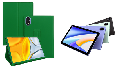 Чехол-подставка CRAYTON для DOOGEE Tab U10, U10 Pro – стиль, защита и ручная сборка, цвет Зеленый тм