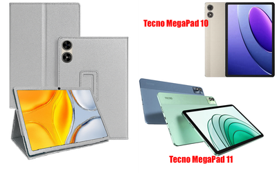 Чехол-подставка CRAYTON для Tecno MegaPad 10, MegaPad 11 – стиль, защита и ручная сборка, цвет Серебро