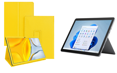 Чехол-подставка CRAYTON для Microsoft Surface Go, Go 2, Go 3 – стиль, защита и ручная сборка, цвет Жёлтый