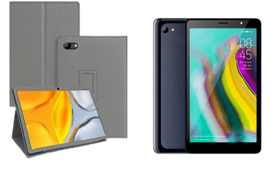 Чехол-подставка CRAYTON для Tecno Tab 7 P704a – стиль, защита и ручная сборка, цвет Серый тм